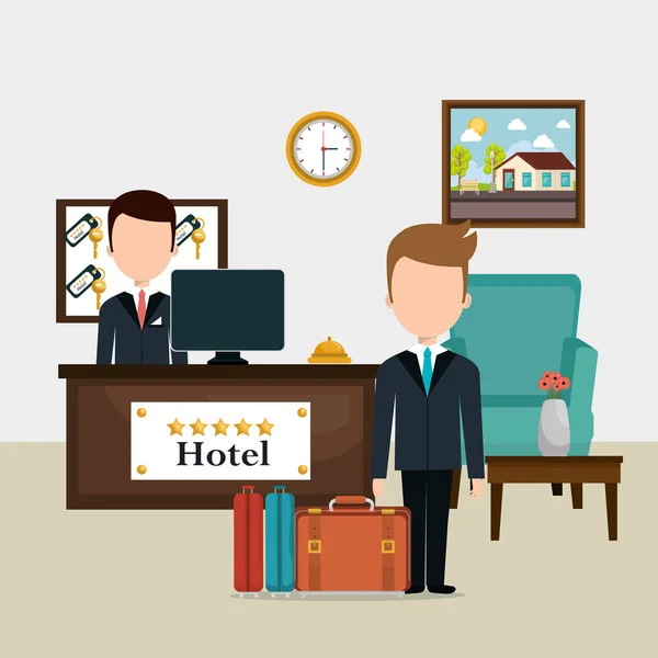 Trabalhadores do hotel avatares caracteres — Vetor de Stock