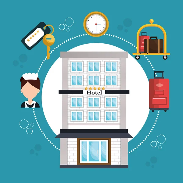 Otel Hizmetleri vektör çizim tasarım Icons set