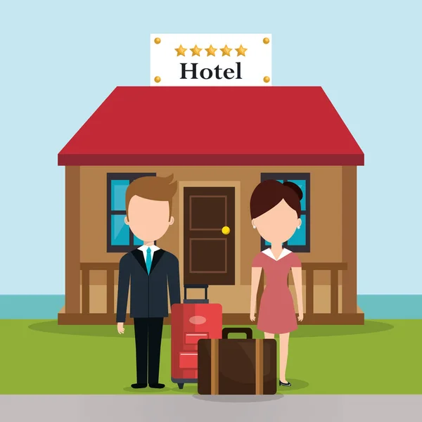 Hotel lavoratori avatar personaggi — Vettoriale Stock