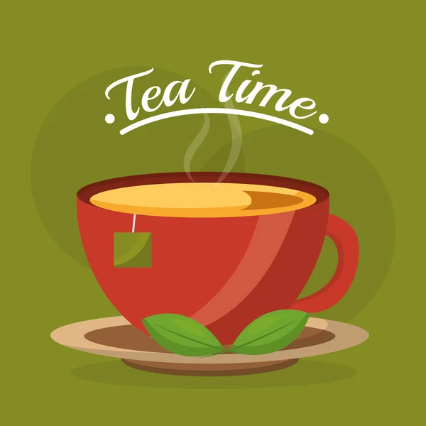 Heure du thé liée — Image vectorielle