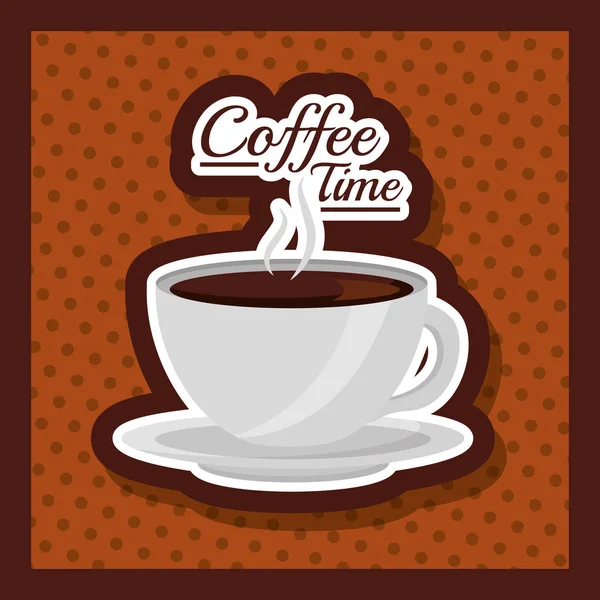 Tiempo de café relacionado — Vector de stock