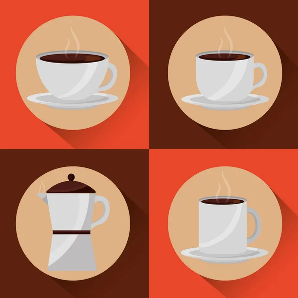 Koffie tijd gerelateerde — Stockvector