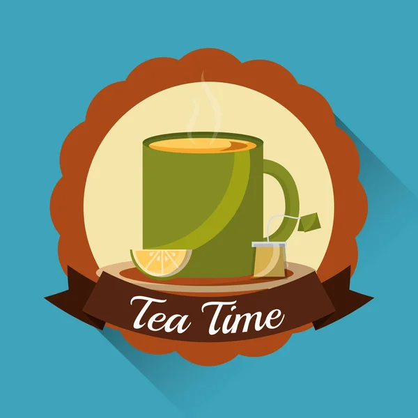 Hora do chá relacionada —  Vetores de Stock