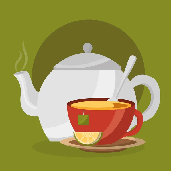 Hora del té relacionada — Archivo Imágenes Vectoriales