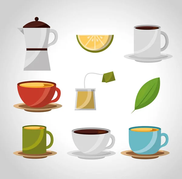 Tea and coffee time — Stock Vector