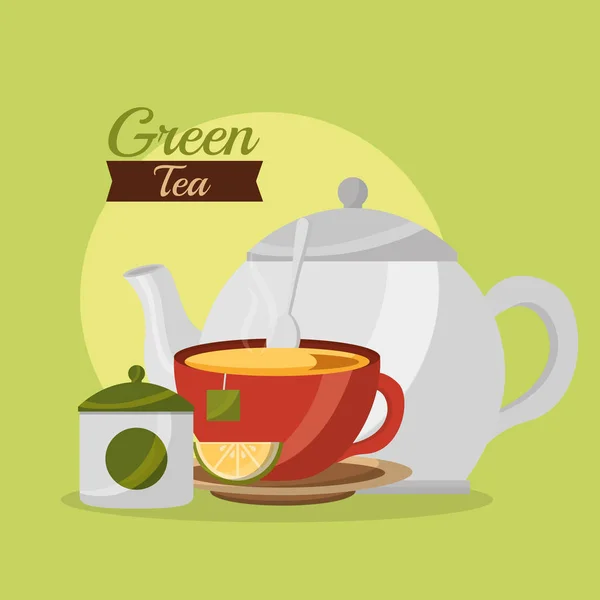 Káva a čaj čas — Stockový vektor