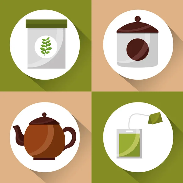 Coffee and tea time — Stock Vector