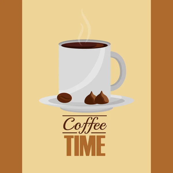 Hora del café y el té — Vector de stock