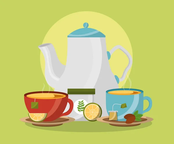 Время кофе и чая — стоковый вектор