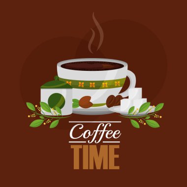 kahve ve şeker cubes tohum tahıl ve yaprakları