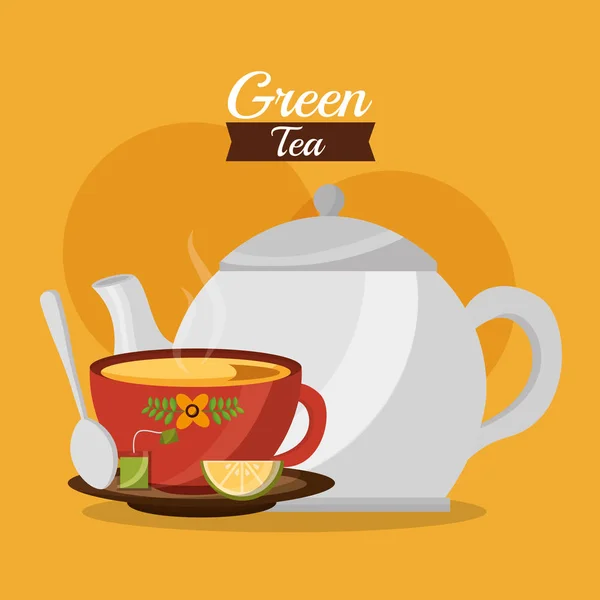 Káva a čaj čas — Stockový vektor