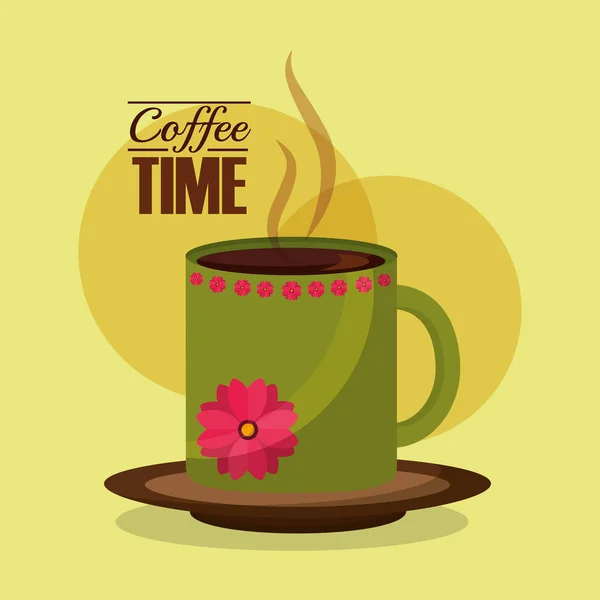 Hora del café y el té — Vector de stock