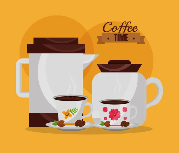 Coffee and tea time — Stock Vector