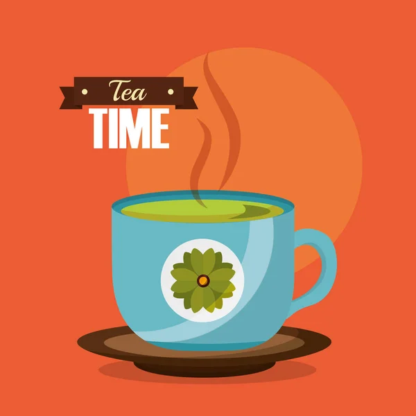 Czas parzenia kawy i herbaty — Wektor stockowy