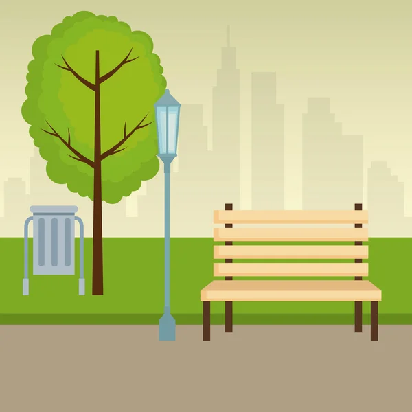 Park scene outdoor icons — Stock Vector