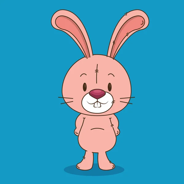 Lindo y pequeño personaje de conejo — Vector de stock