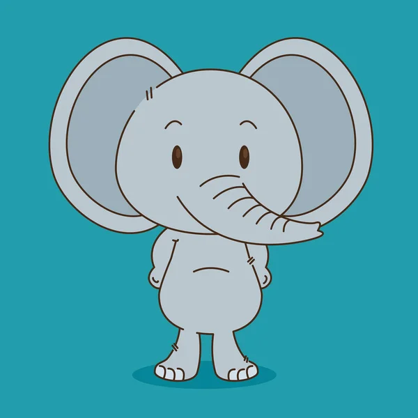 Aranyos és kis elefánt karakter — Stock Vector