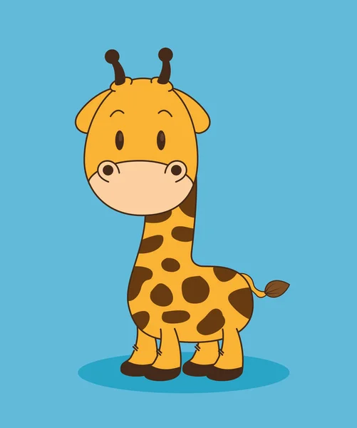 Schattig en kleine giraf karakter — Stockvector