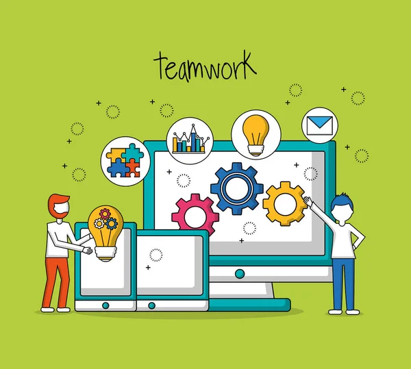 Concepto de trabajo en equipo — Vector de stock