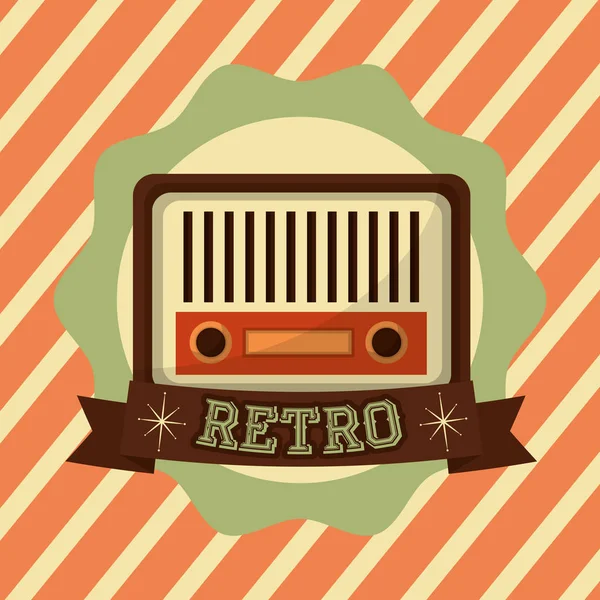 Retro música de rádio vintage —  Vetores de Stock