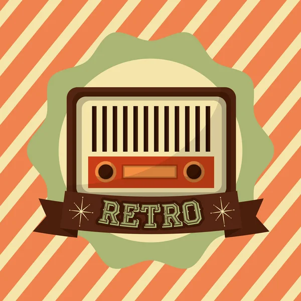 Retro vintage radyo müzik — Stok Vektör