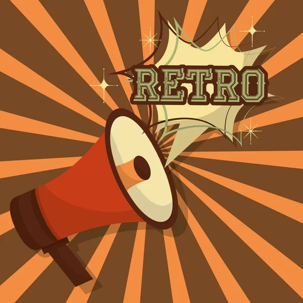 Retro vintage megafoon — Stockvector