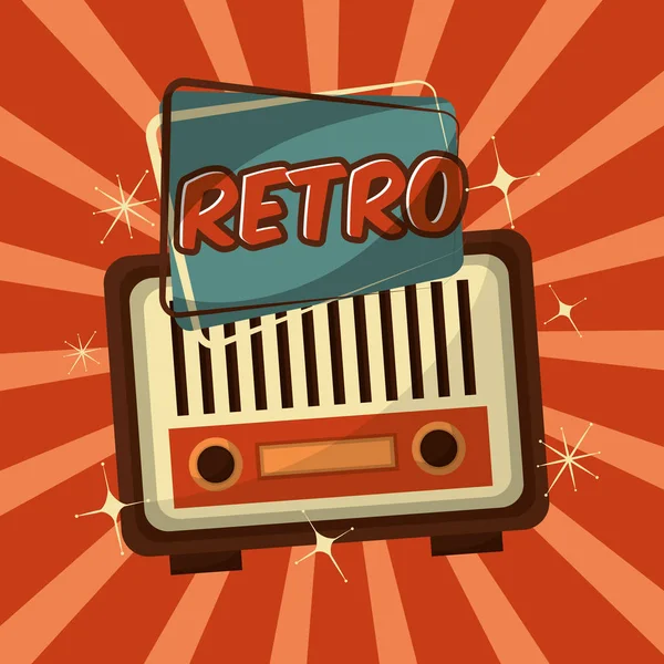 Retro Vintage Radio — Stockvektor