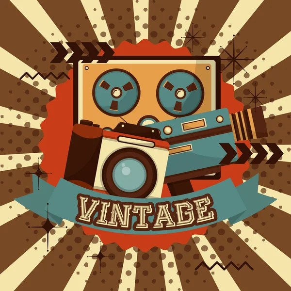 Dispositivos retro vintage — Vector de stock