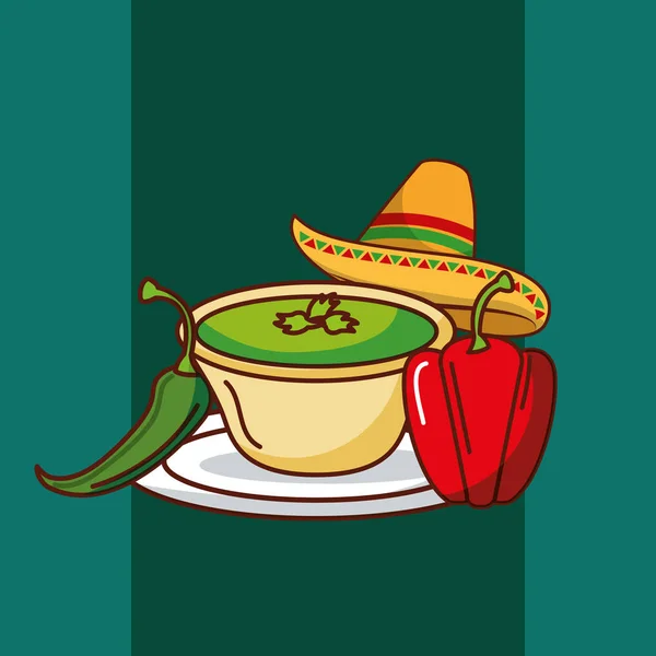 Иллюстрация Вектора Питания Мексиканского Перца Перца Чили Шапки — стоковый вектор
