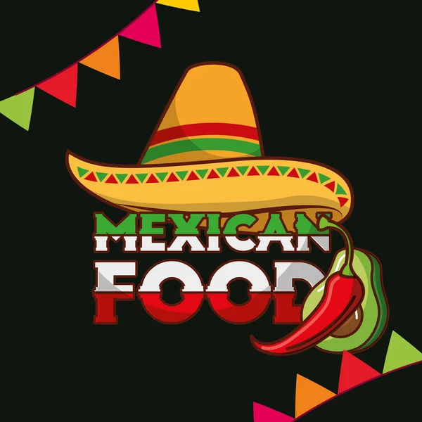 Cartão de comida mexicana —  Vetores de Stock