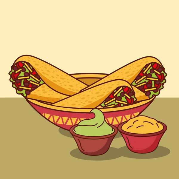 Mexikói élelmiszer-kártya — Stock Vector
