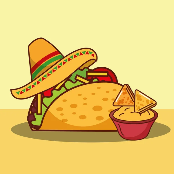 Meksika yemeği kartı — Stok Vektör