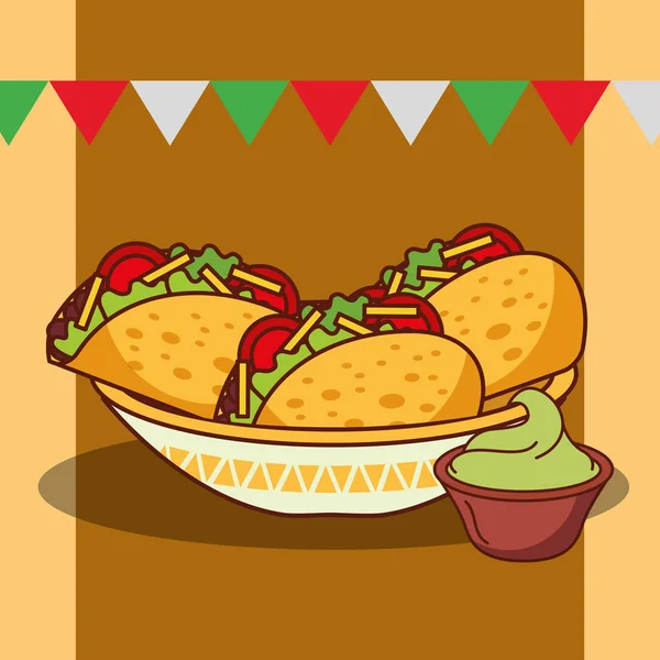 Tarjeta de comida mexicana — Vector de stock