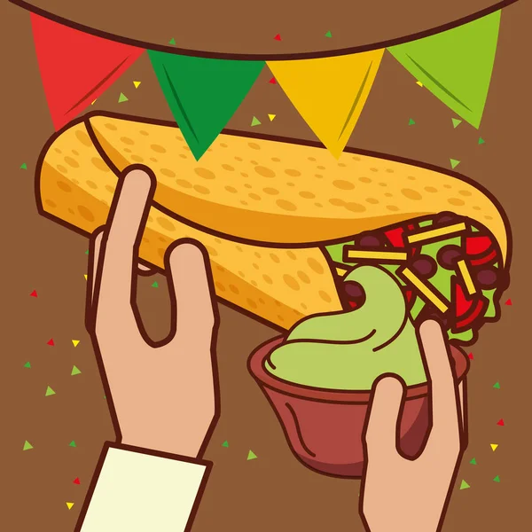 Mexikansk mat kort — Stock vektor