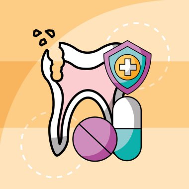 kırık diş ve kapsül hap ilaç tedavisi diş bakımı