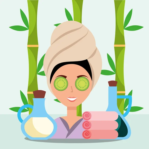 Spa de mujer bienestar — Vector de stock