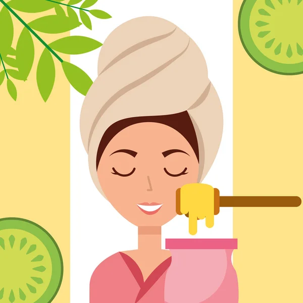 Vrouw spa wellness — Stockvector