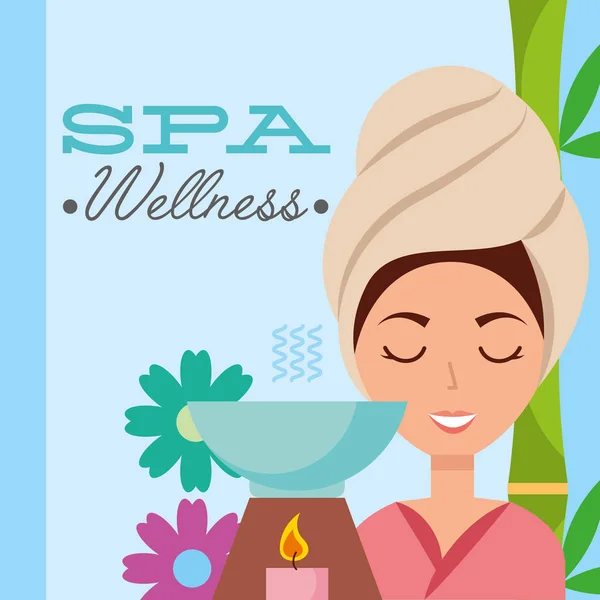 Spa de mujer bienestar — Vector de stock