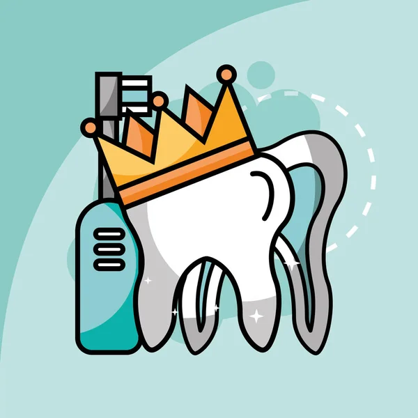 Diente en cepillo de dientes eléctrico corona — Archivo Imágenes Vectoriales