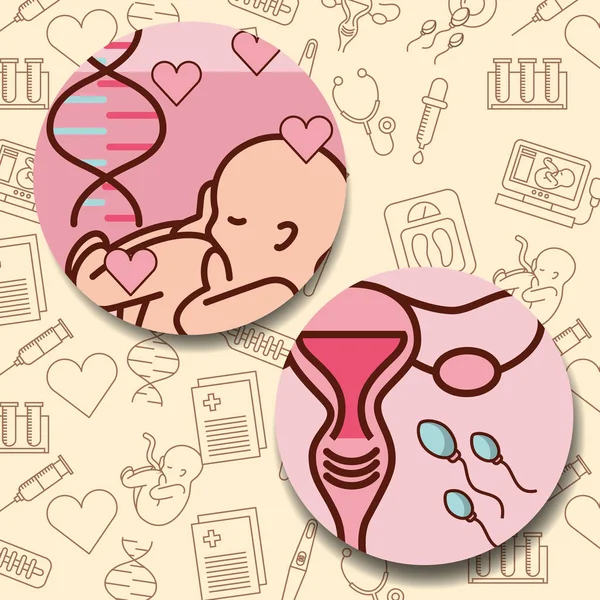 Εγκυμοσύνη γονιμοποίηση σχετίζονται — Διανυσματικό Αρχείο