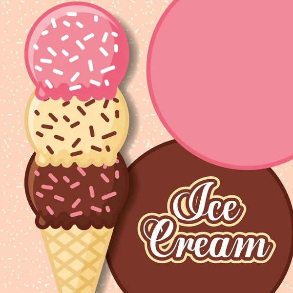 アイスクリーム カード — ストックベクタ