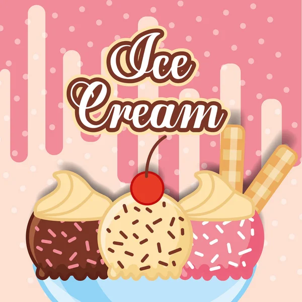 アイスクリーム カード — ストックベクタ