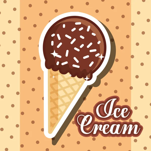 Ice scream kawaii — Stock Vector