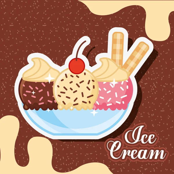 Ice scream kawaii — Stock vektor