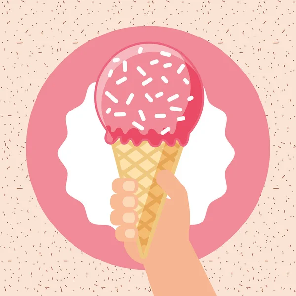 Ice scream kawaii — Stock Vector