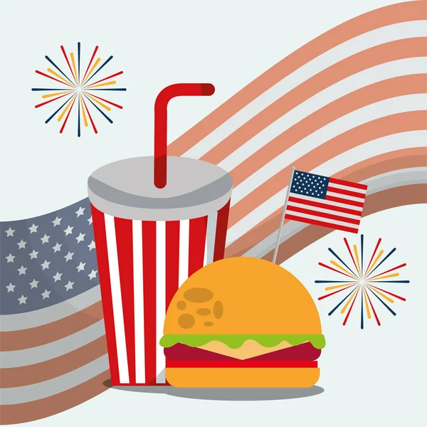 Dia de independência americana de comida — Vetor de Stock