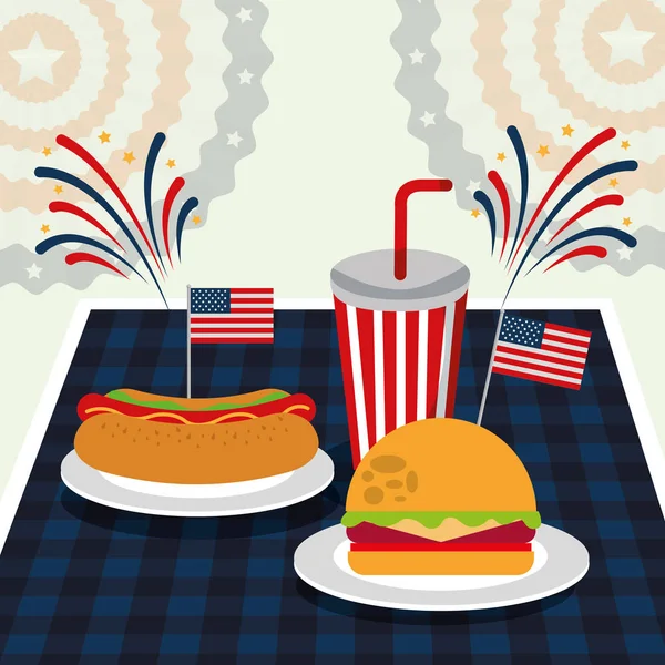 Jídlo americké nezávislosti den — Stockový vektor
