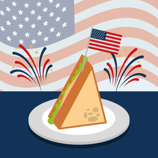 Ημέρα της αμερικανικής ανεξαρτησίας τροφίμων — Διανυσματικό Αρχείο