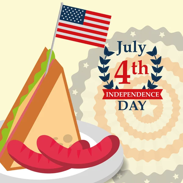 Élelmiszer-amerikai függetlenség napja — Stock Vector