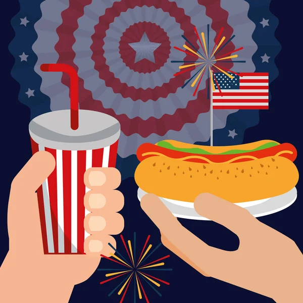 Essen amerikanischer Unabhängigkeitstag — Stockvektor
